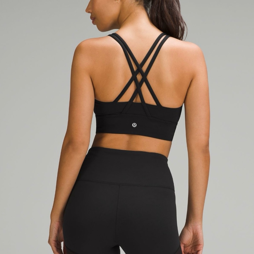 lululemon Energy longline Bra Medium Support, B–D Cups size 4 black